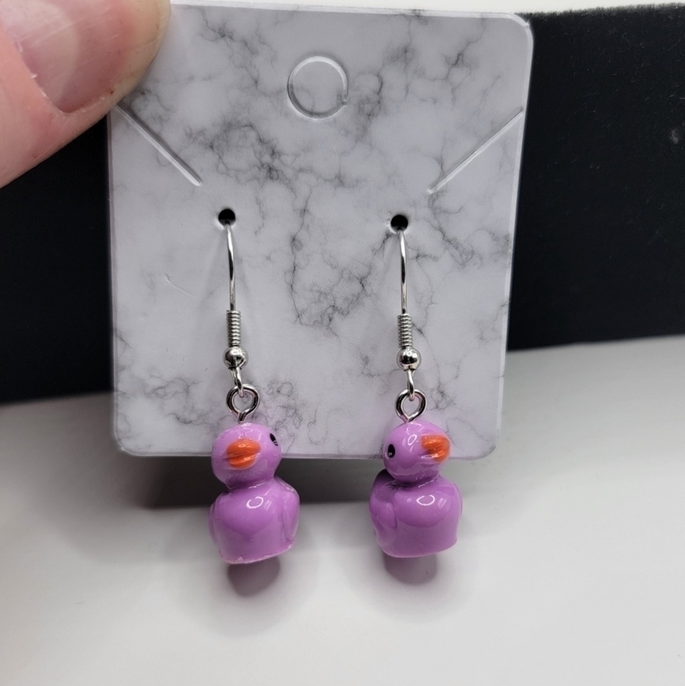 New Purple Duck Earrings